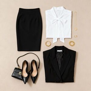 Elie Tahari Black Pencil Skirt Size 6